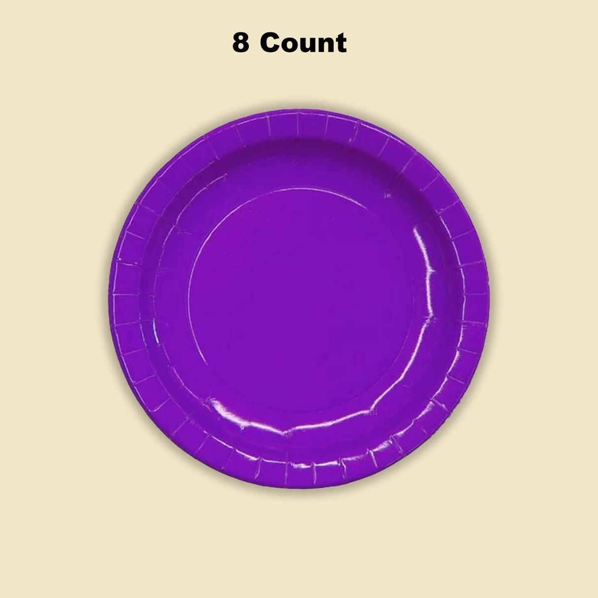 8 Count Purple Paper Plates Round Disposable Dinnerware 7 Inch Party Supplies