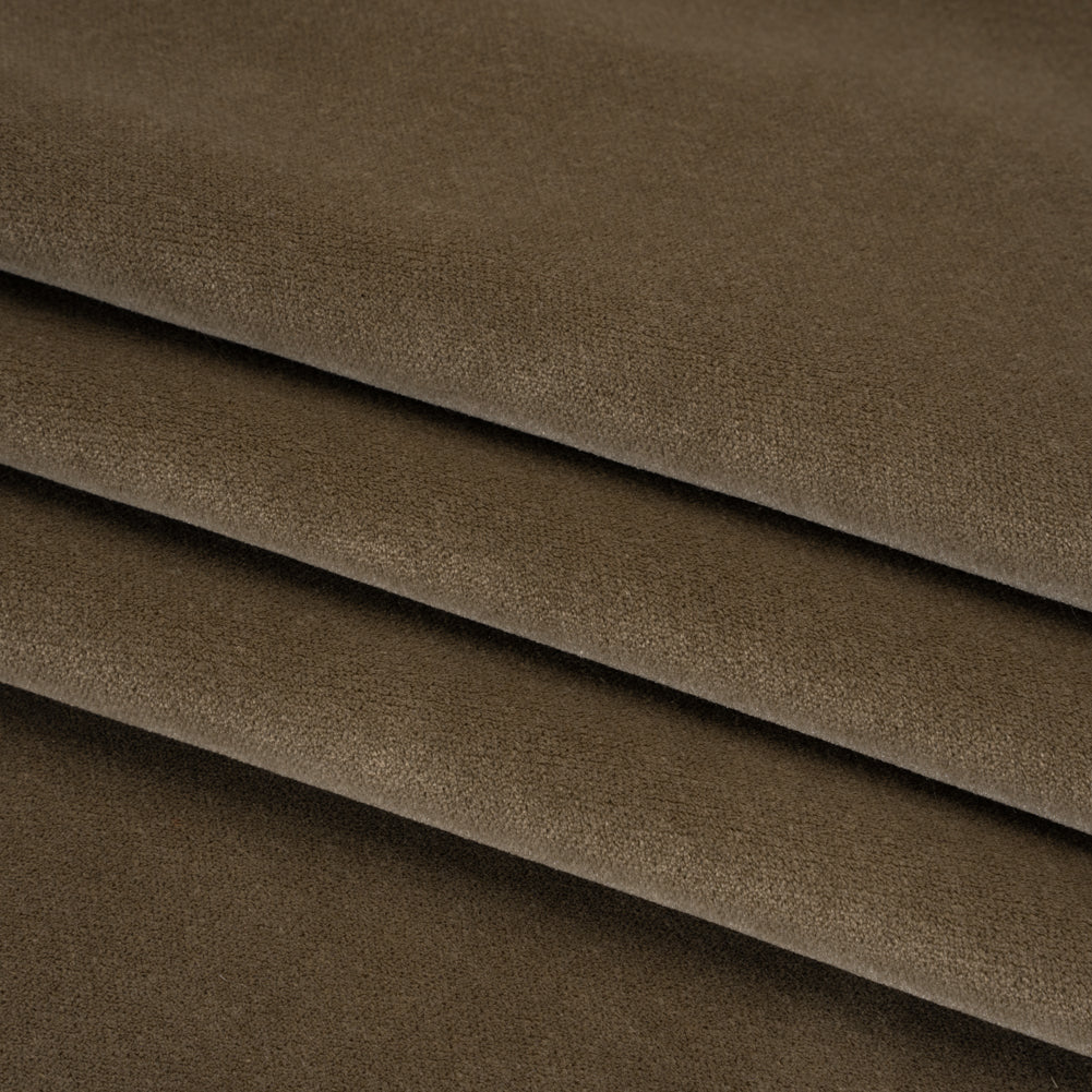 Polyester Upholstery Velvet by Crypton - Taupe