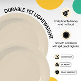 100 Count Ivory Paper Plates 7 Inch – Sturdy Disposable Party Plates for All Occasions
