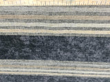 Moondance Stripe Licorice Blue Chenille Fabric - Licorice Blue Stripes, 54" Width (1 Yard)