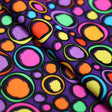 Exotic Dots Nylon Spandex Fabric - Multi-Color Dots On Purple, 58-60" Width (1 Yard)