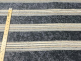 Moondance Stripe Licorice Blue Chenille Fabric - Licorice Blue Stripes, 54" Width (1 Yard)