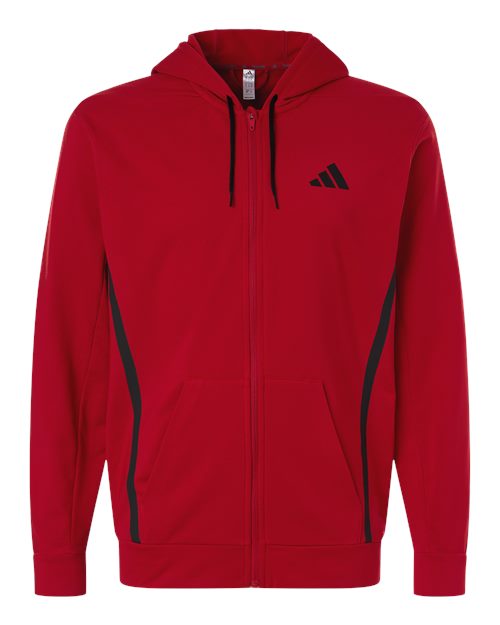 Adidas Men's Game & Go Fleece Full-Zip Hooded Sweatshirt