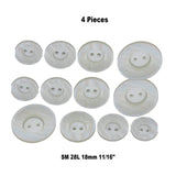 28L (18mm / 11/16") Ivory Faux Shell Buttons Iridescent Bowl Shape Two Hole Clothing & DIY Projects