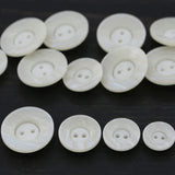 40L (25mm / 1") Ivory Faux Shell Buttons Iridescent Bowl Shape Two Hole Sewing Button