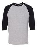 Camiseta raglán de manga tres cuartos con cuello redondo Gildan Heavy Cotton
