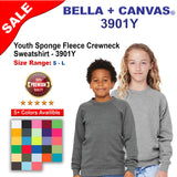 BELLA + CANVAS® Youth Sponge Fleece Crewneck Sweatshirt - 3901Y