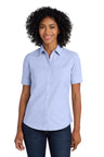 Port Authority® Women's Short Sleeve SuperPro Oxford Shirt Wrinkle Resistant Stain Release Top