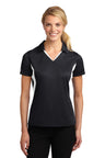 Sport-Tek® Womens Side Blocked Micropique Sport-Wick Polo Moisture Wicking Athletic Shirt