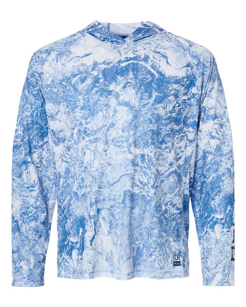 HUK Men's Pursuit Mossy Oak Printed Hooded Long Sleeve T-Shirt