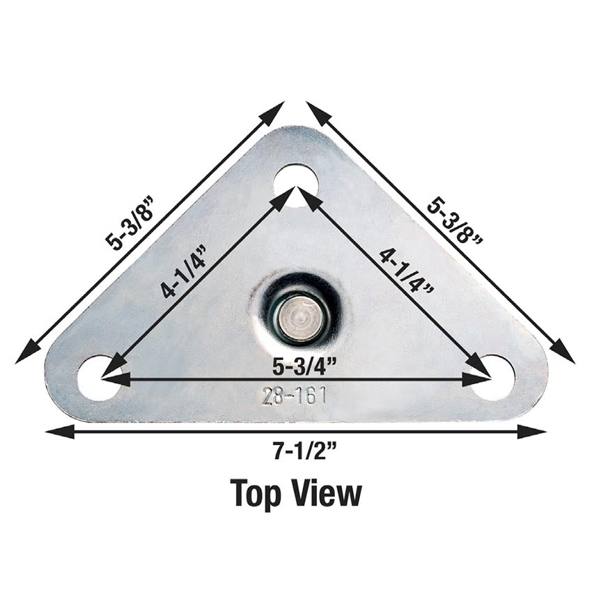 Krowne 28-161S Triangle Plate Swivel Casters 5" with Lock, Set of 4