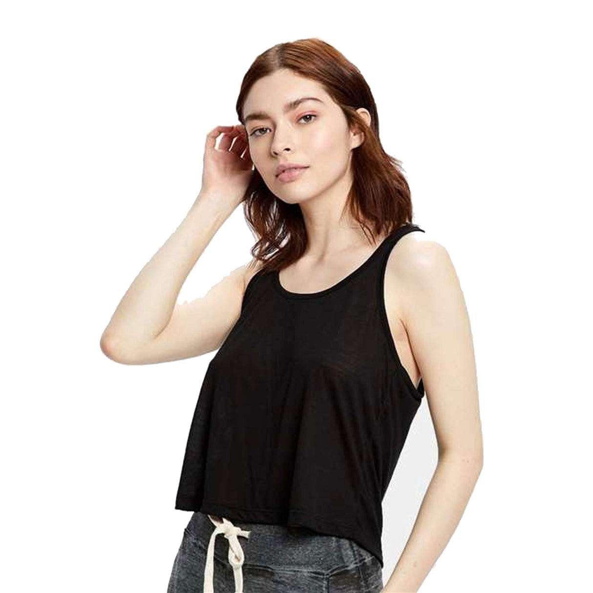 Women's Sheer Cropped Racer Tank Top