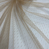 1 Yard 2 Way Stretch Dots Point Net Mesh Fabric | 60" Wide | Sheer Polka Dot Mesh for Gowns, Veils & Costumes