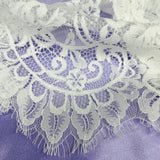 Embroidered Lace Fabric with Eyelash Scallop