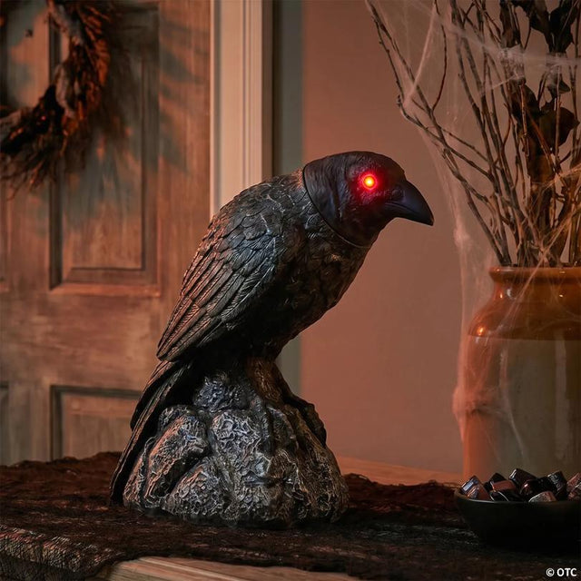 13" Animated Raven with Turning Head & Sounds Halloween Decoration