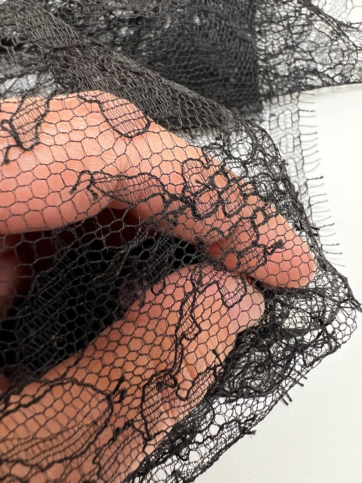 Black Floral Lace Polyamide Cotton