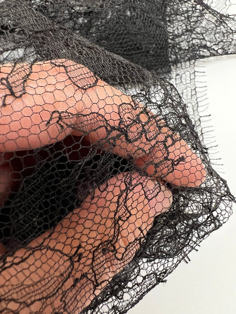 Black Floral Lace Polyamide Cotton