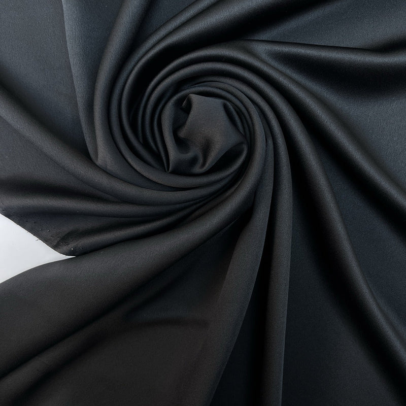 Black Stretch Sateen Fabric