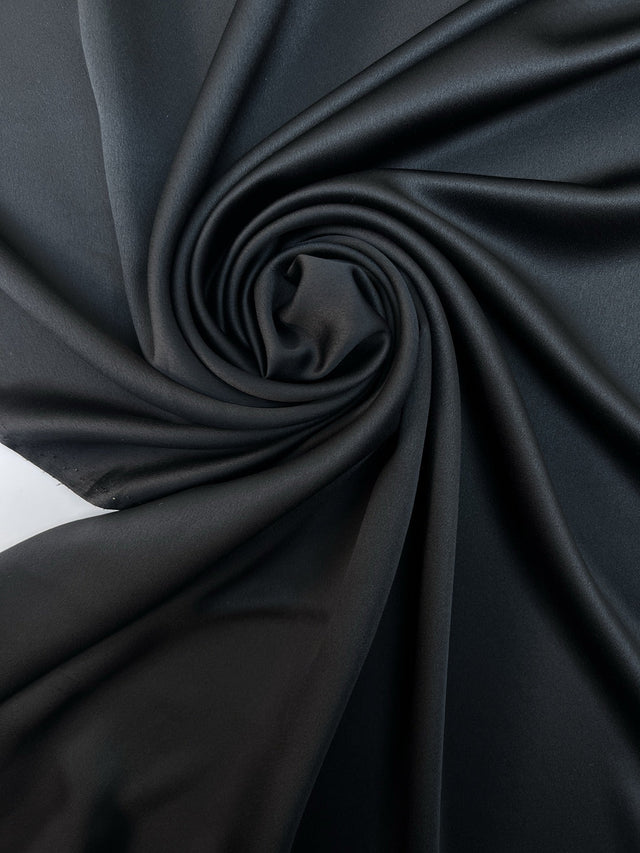 Black Stretch Sateen Fabric