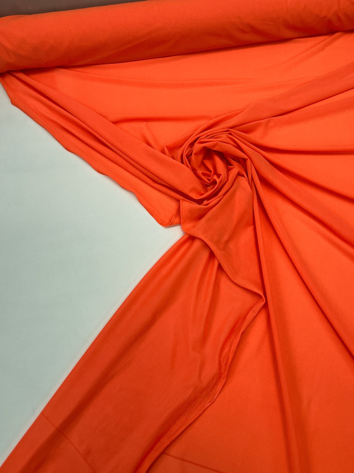 Orange Polyamide Elastane Knitted Sportswear Fabric