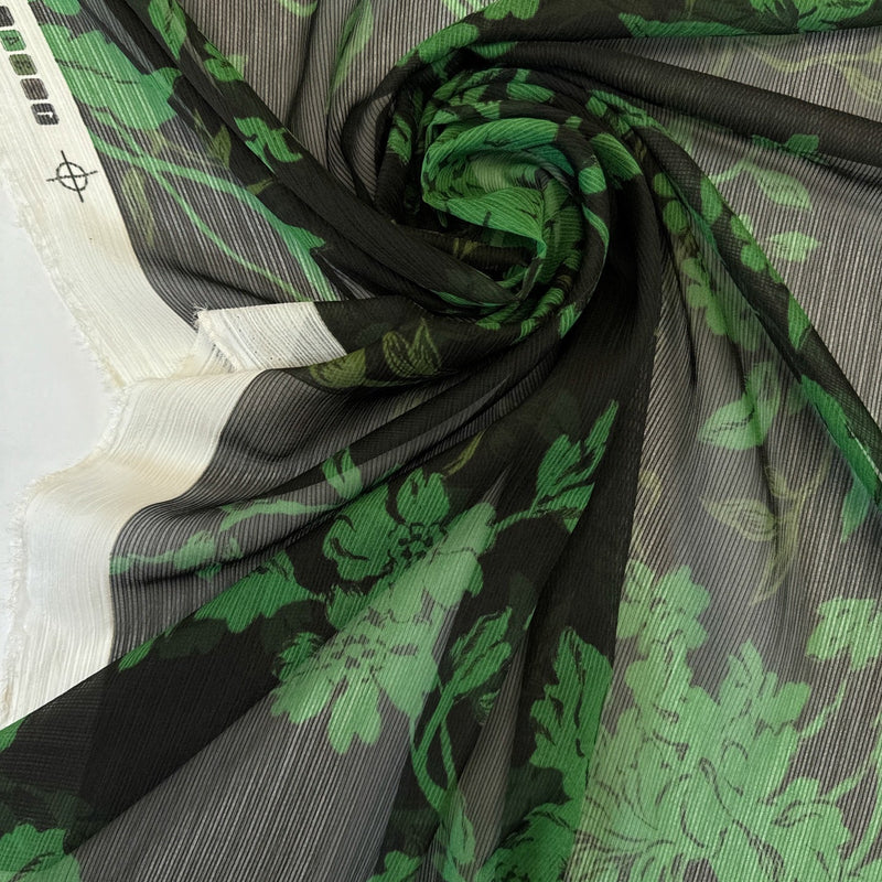 Polyester Chiffon Printed Green Black