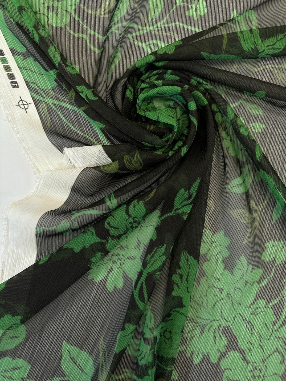 Polyester Chiffon Printed Green Black