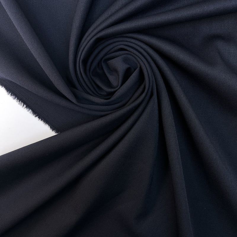Blue Wool Stretch Twill Fabric