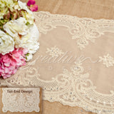 14"X72" Couture Lace Table Runner W/Faux Diamond-Pc (Ivory)