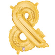 Foil Ampersand Balloon Gold 14 Inch