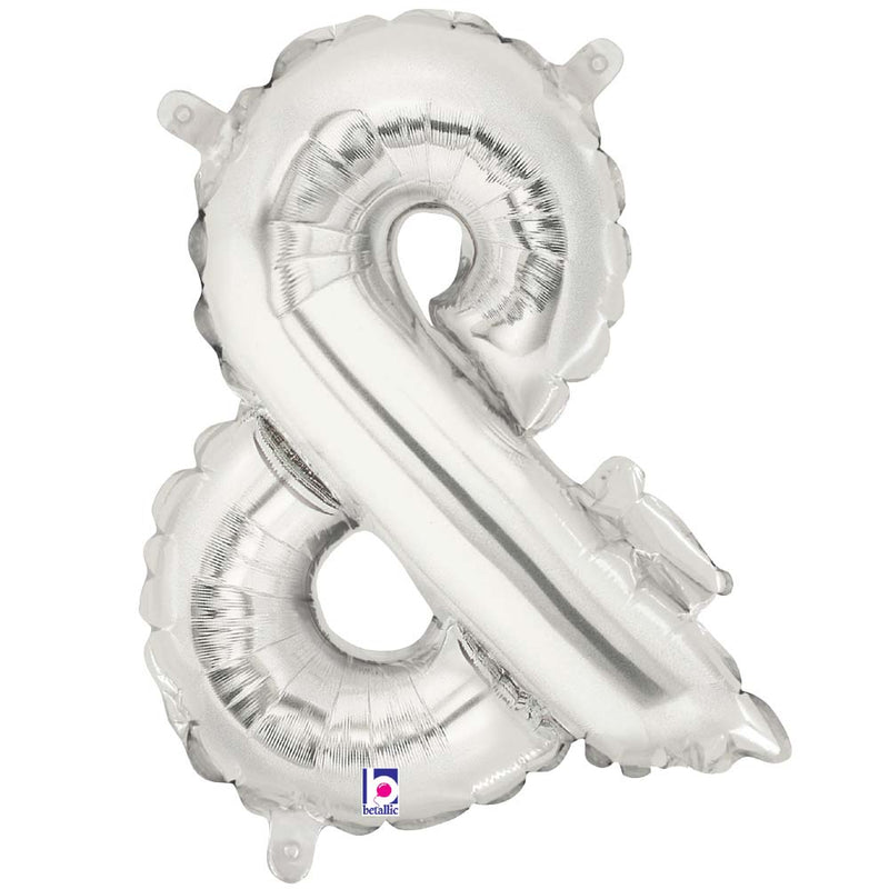 Foil Balloon Ampersand Silver Airfill Only