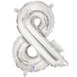 Foil Balloon Ampersand Silver Airfill Only