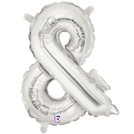 Foil Balloon Ampersand Silver Airfill Only