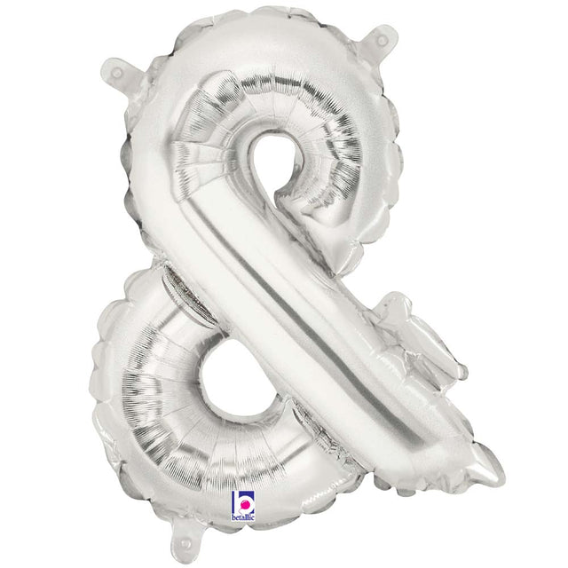 Foil Balloon Ampersand Silver Airfill Only