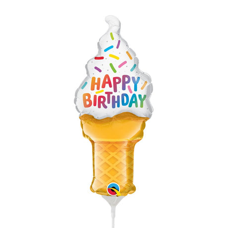 Foil Balloon Birthday Ice Cream Cone Mini Shape
