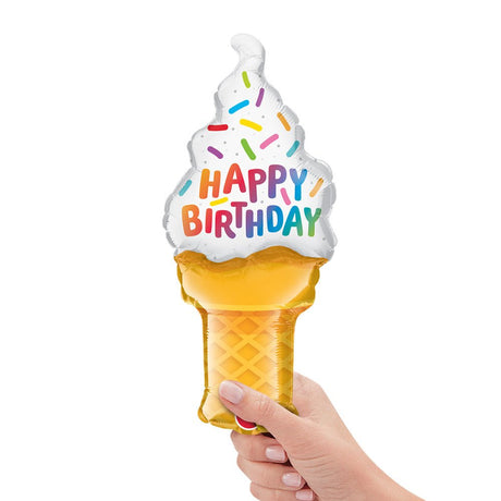 Foil Balloon Birthday Ice Cream Cone Mini Shape