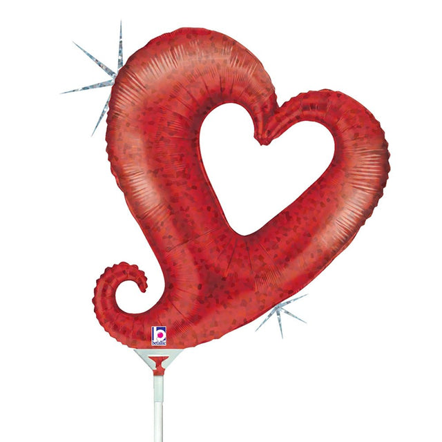 Foil Balloon Chain of Hearts Red Mini Shape