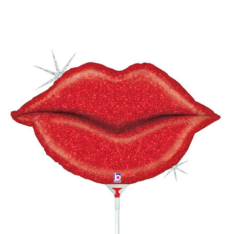Foil Balloon Glitter Lips Mini Shape
