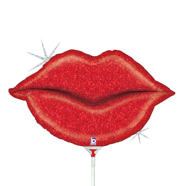 Foil Balloon Glitter Lips Mini Shape