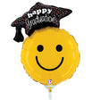 Graduation Smiley Foil Balloon