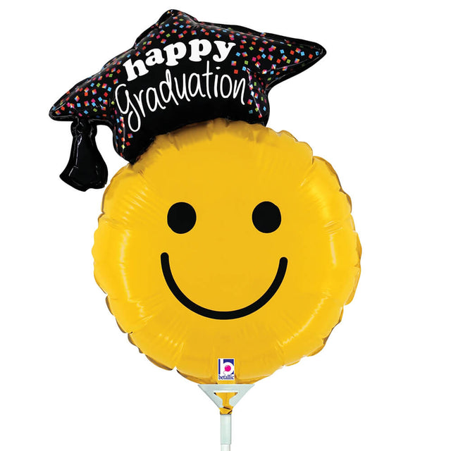 Graduation Smiley Foil Balloon