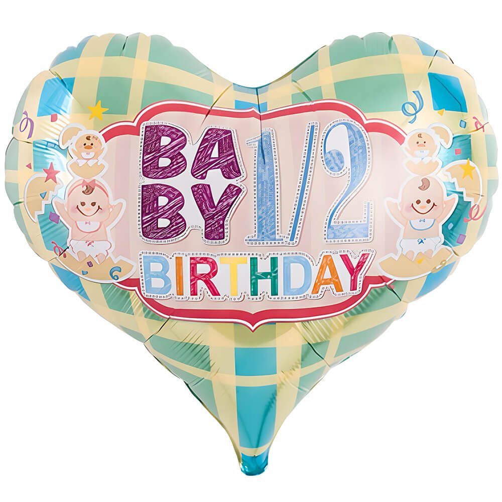 Foil Balloon Half Birthday Tartan Green