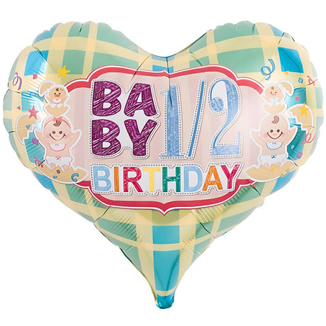 Foil Balloon Half Birthday Tartan Green