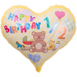 Foil Balloon 14 Inch Jelly Heart Yellow