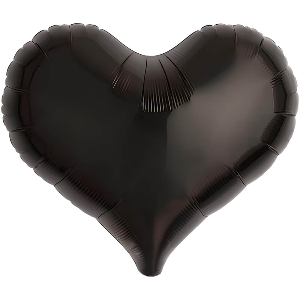Foil Balloon 14 Inch Jelly Heart Metallic Black