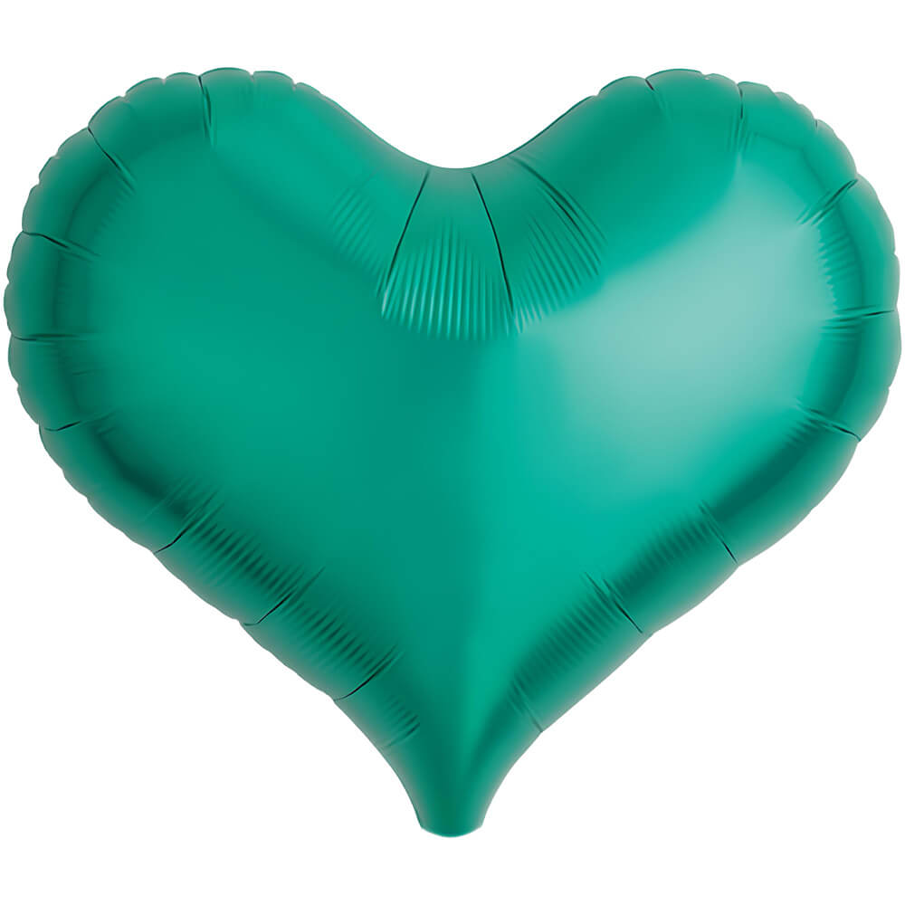 Heart Foil Balloon Metallic Green