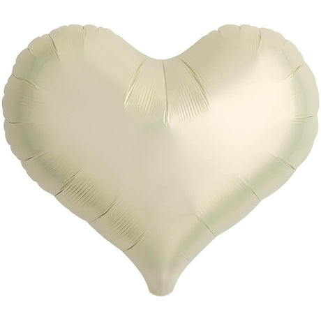 Foil Balloon 14 Inch Jelly Heart Metallic Ivory