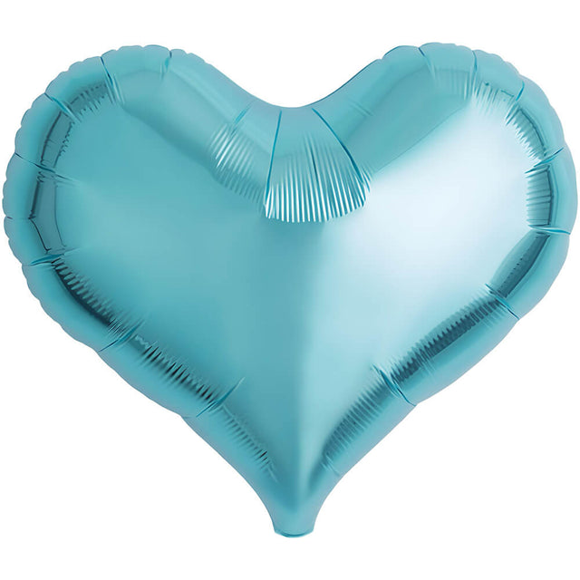 Foil Balloon 14 Inch Jelly Heart Metallic Light Blue