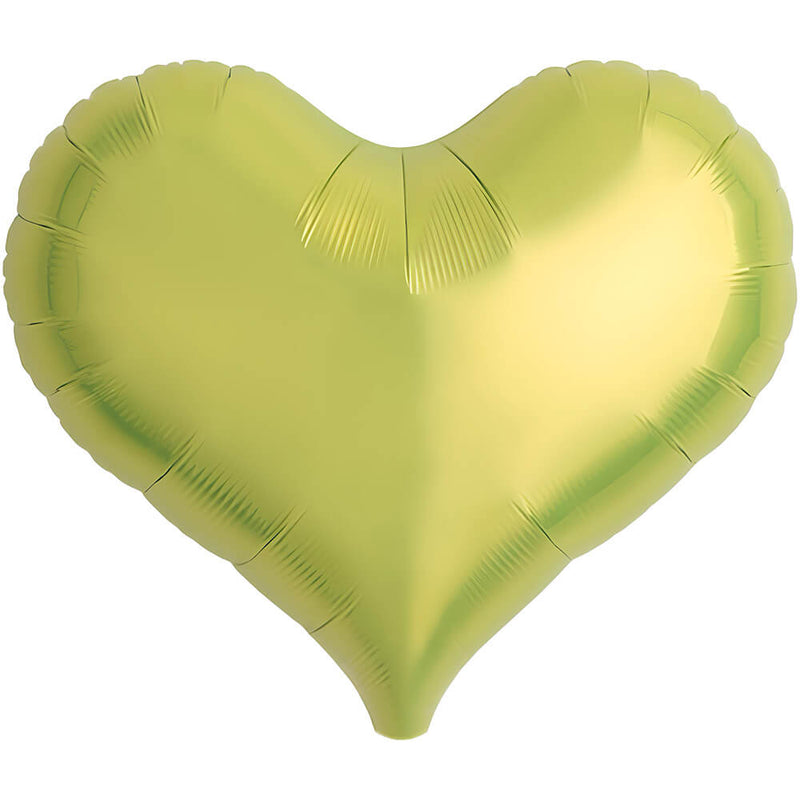 Foil Balloon 14 Inch Jelly Heart Metallic Lime Green