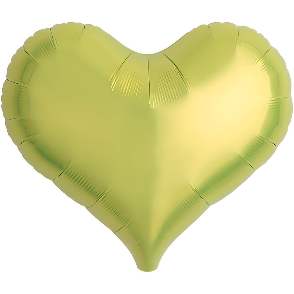 Foil Balloon 14 Inch Jelly Heart Metallic Lime Green