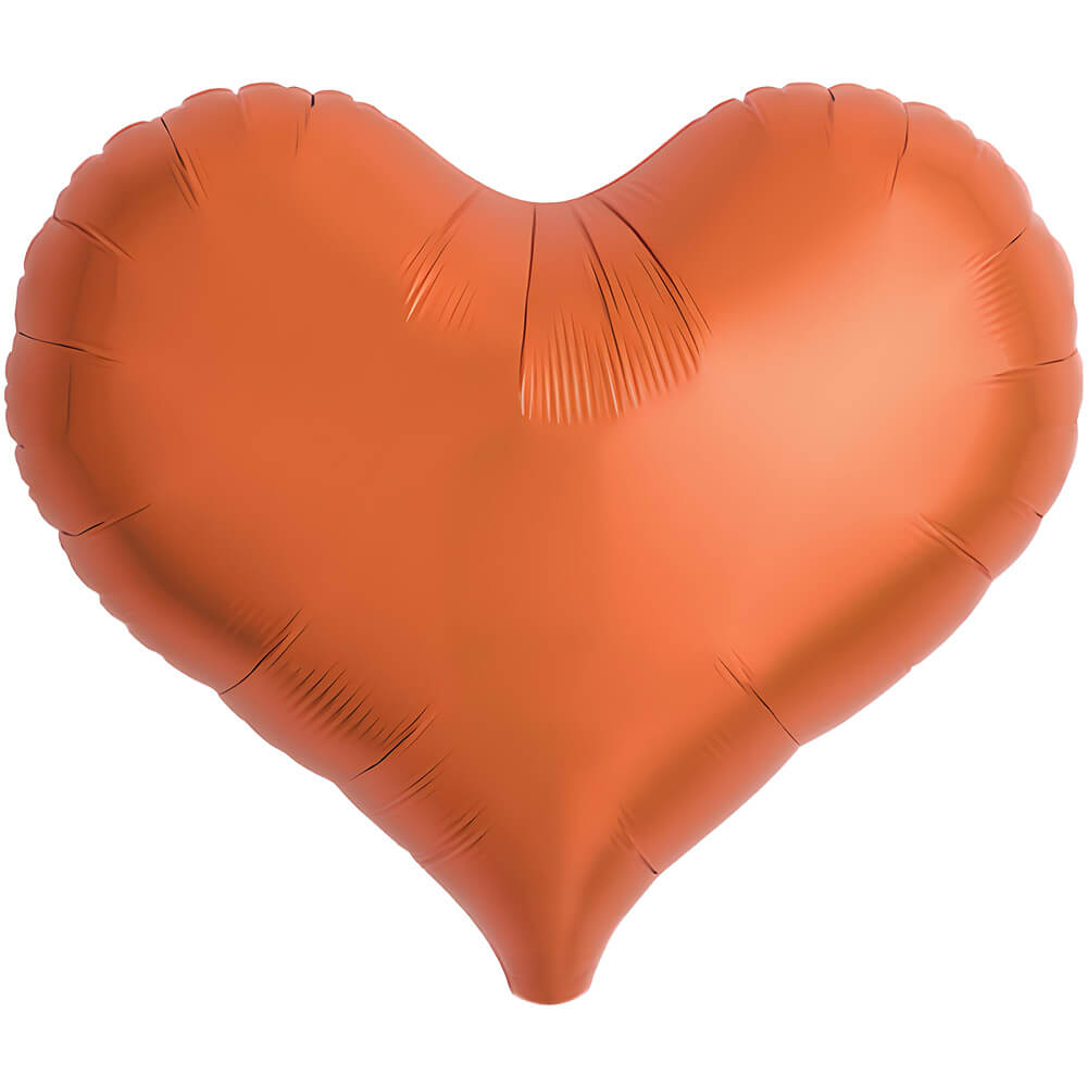 Foil Balloon 14 Inch Jelly Heart Metallic Orange